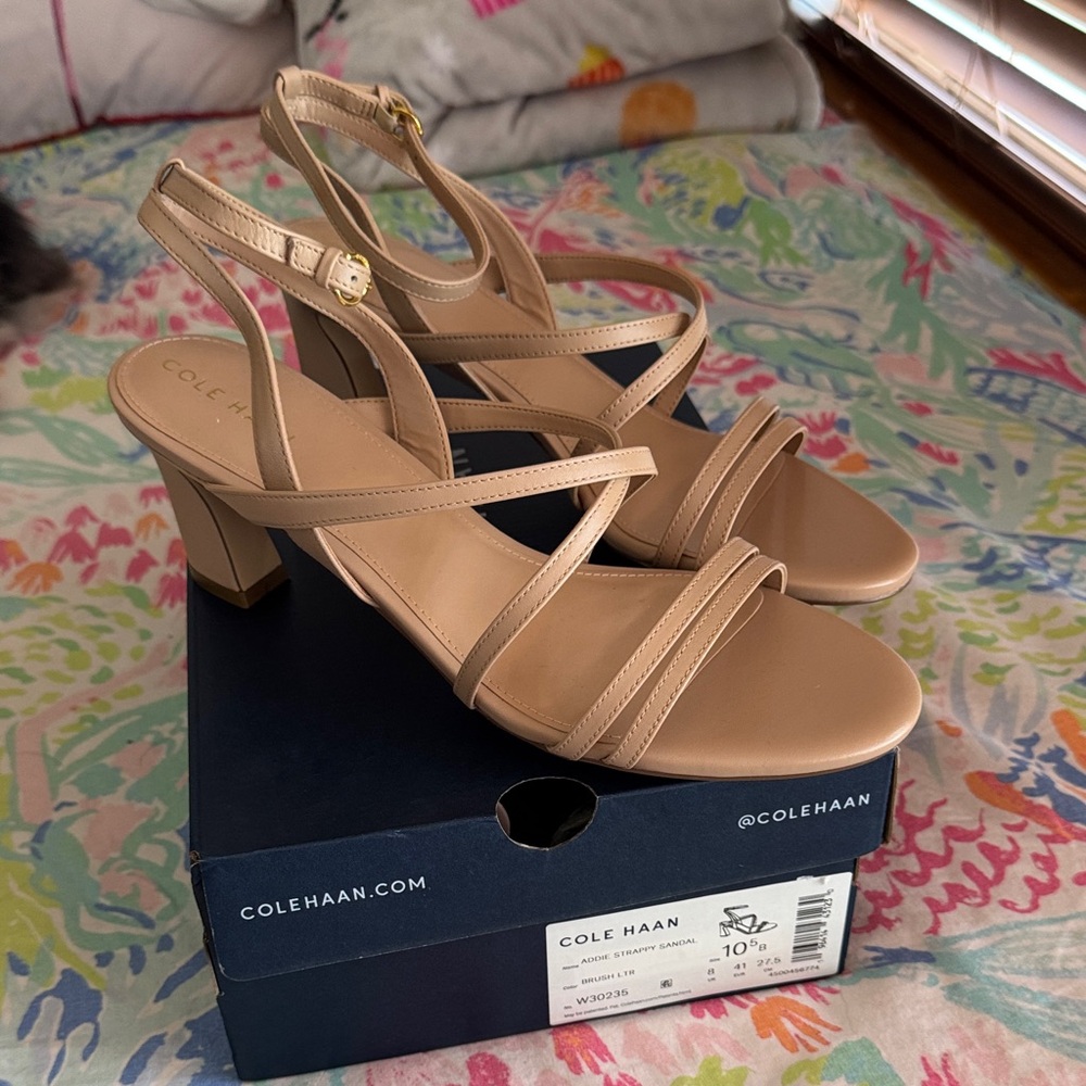 Cole Haan Women's Beige Strappy Heels